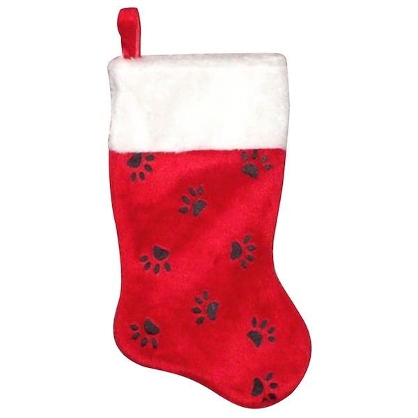 【保証書付】 Red/White/Black Dyno Dyno Paw in 16 Stocking Christmas Print デュエルマスターズ